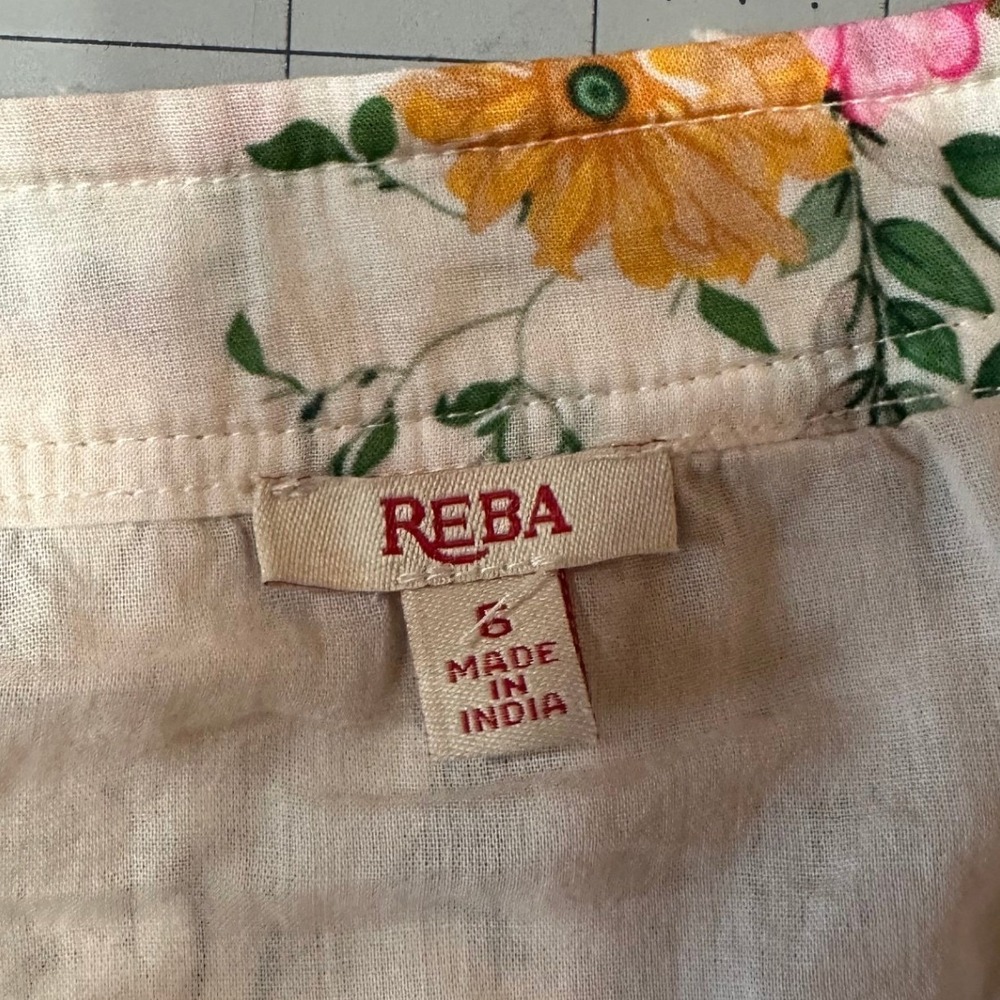 REBA NWT Patchwork Floral Lace Maxi Skirt Cream Boho Festival Prairie Size 6 - Picture 8 of 15